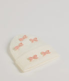 Cozy Up Bow Detail Ribbed Knit Beanie