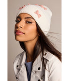 Cozy Up Bow Detail Ribbed Knit Beanie