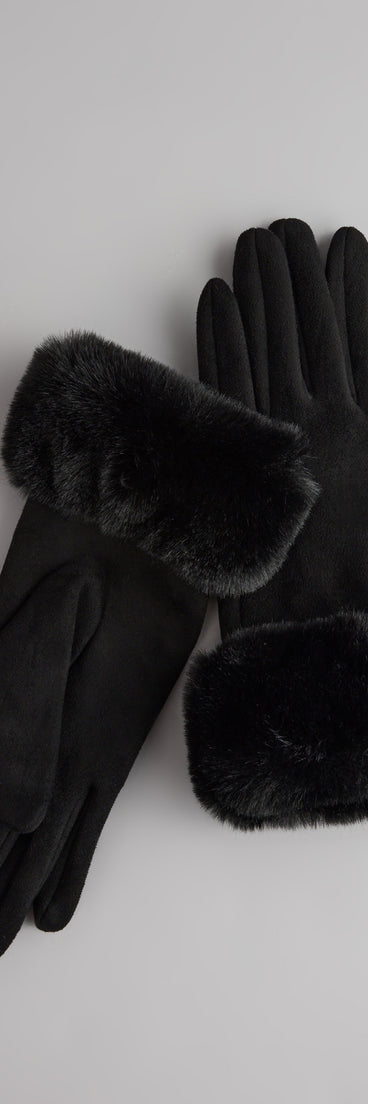 Cold Weather Luxe Faux Fur Trim Gloves