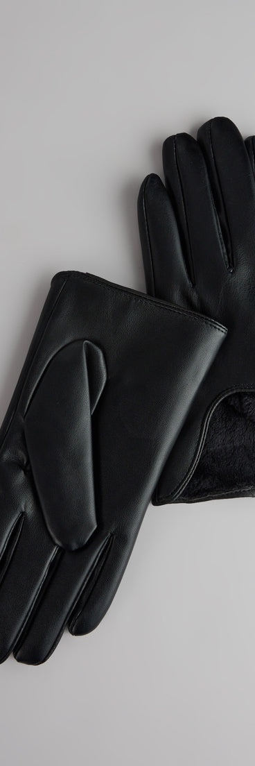 Simply Chic Faux Leather Gloves