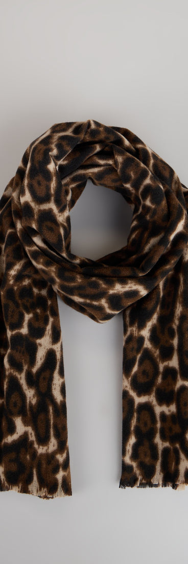 Chic Edge Leopard Print Scarf