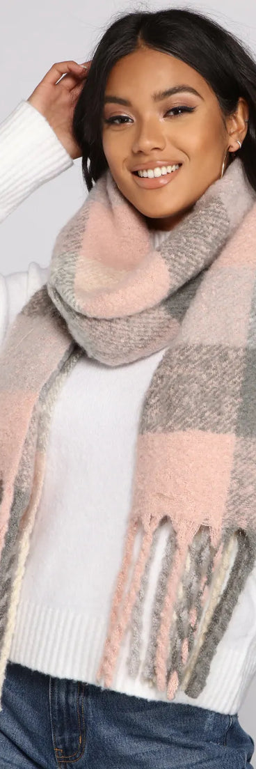 Pretty In Plaid Blanket Scarf