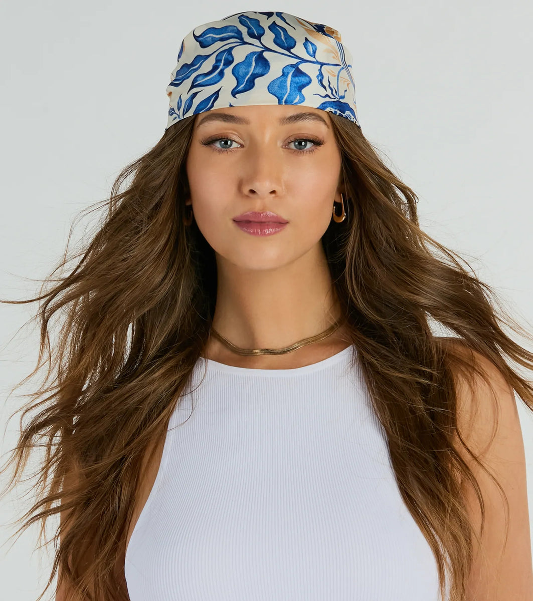 Radiant Accent Floral Boho Satin Scarf | Windsor
