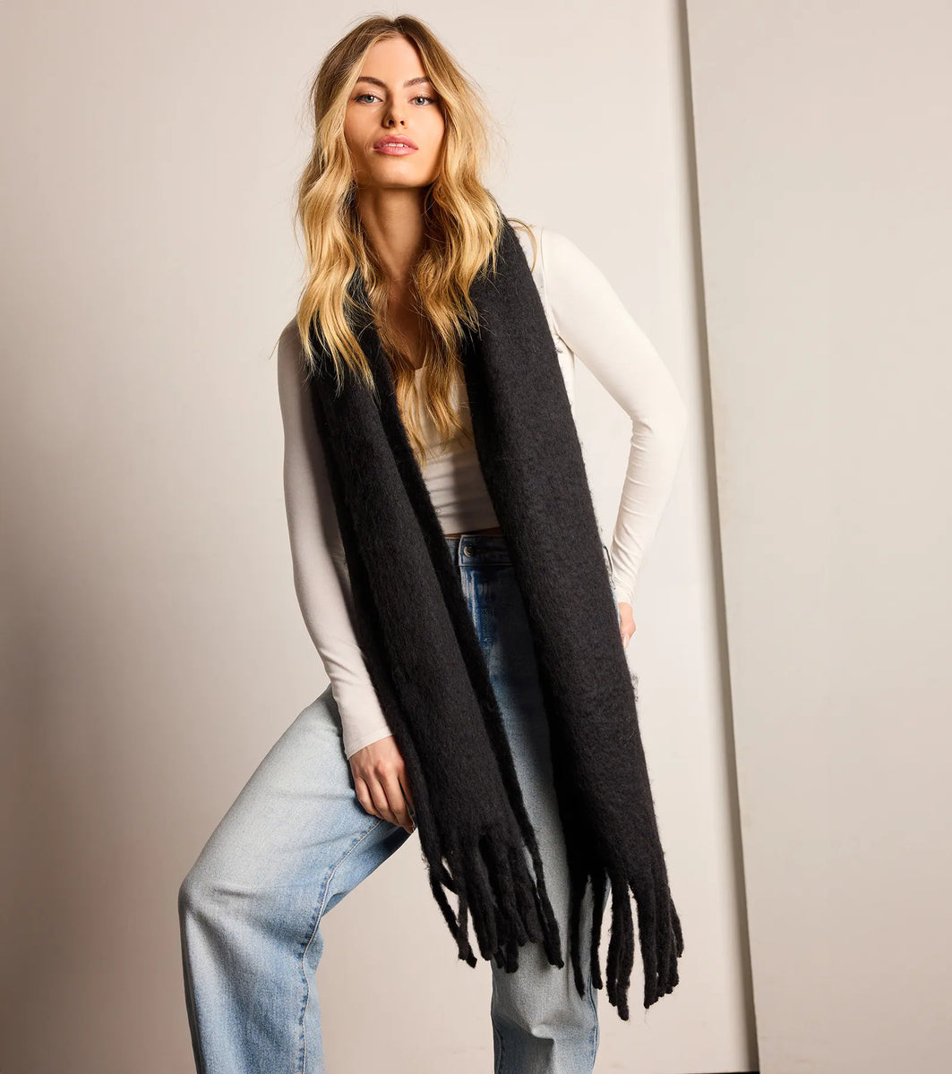 Orchid Gauze Blanket Scarf with Leather Detail main image 1