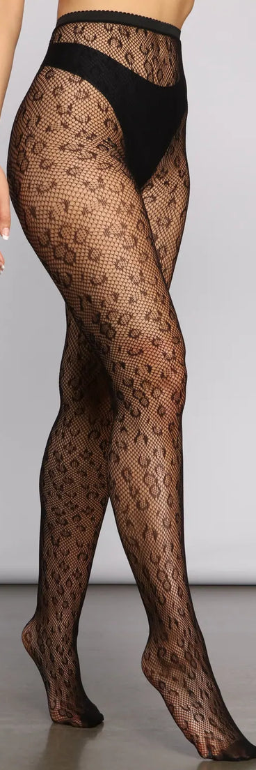 Leopard Print Sheer Tights