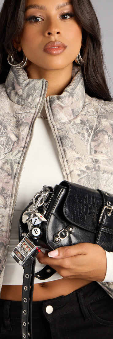 Lucky You 8-Ball And Dice Keychain