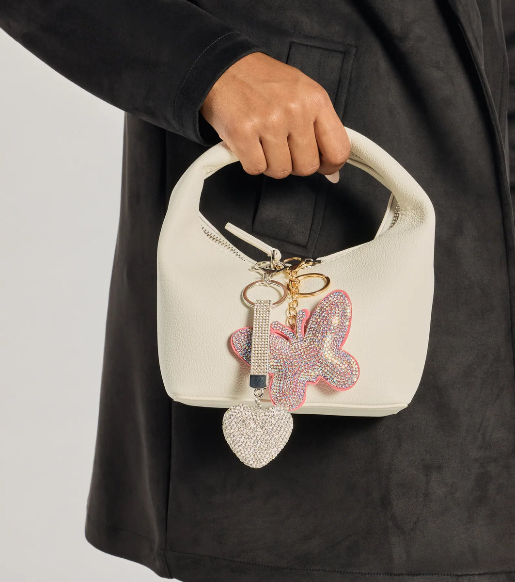 Shimmering Rhinestone Heart Bag Charm | Windsor