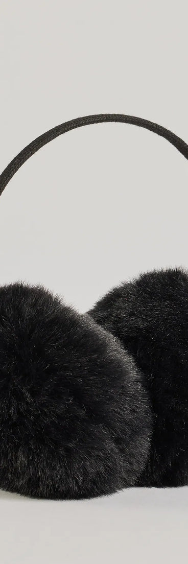 Add a touch of seasonal charm to your winter wardrobe with the Cozy Bliss Faux Fur Earmuffs, a black cold-weather accessory that effortlessly completes your seasonal looks!