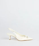 Turn heads in the Chic Buckle Strap Sling-Back Stiletto Pumps, white heels showcasing a fresh trend or stylish detail made to elevate your full Windsor fit.