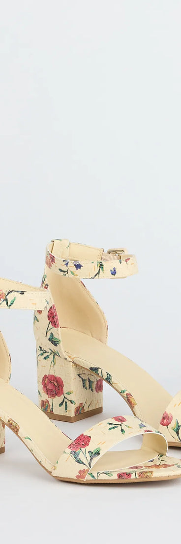 Step into style with the Chic Steps Floral Low Block Heels, multi-color heels made to complete your Windsor look with comfort and glam in mind.