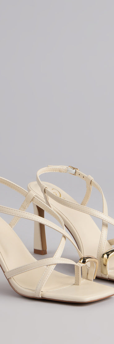 This piece brings trend-right energy to the Luxe Minimalist Toe Ring Strappy Stiletto Heels, perfect for fall outfits that stand out.