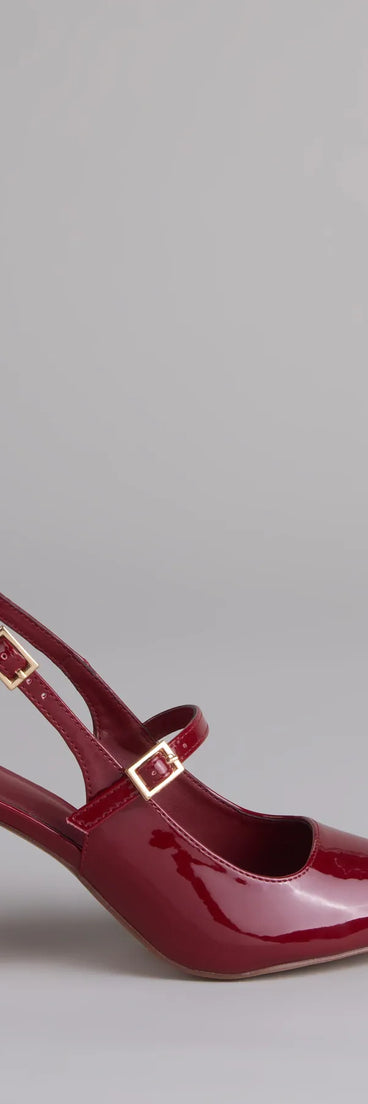 This wine piece brings trend-right energy to the Too Chic To Quit Sling-Back Pumps, perfect for fall outfits that stand out.