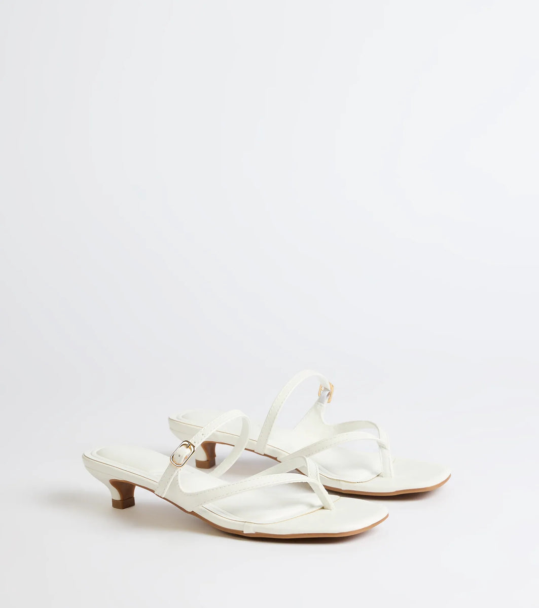Chic Trend Thong Strap Kitten Heel Mules | Windsor
