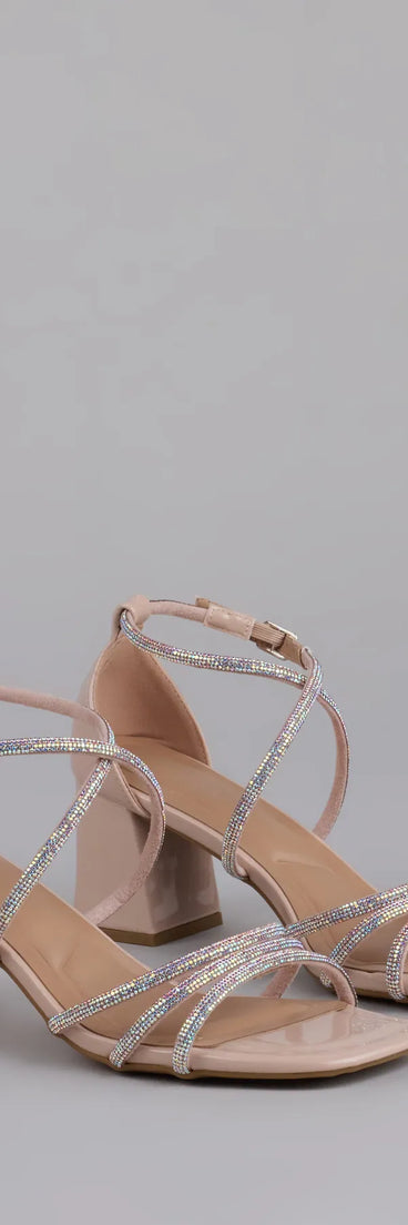 Get inspired with the A-List Glam Rhinestone Strappy Block Heels, a feed-worthy nude piece that’s part of Windsor's updated and curated women’s clothing edit packed with must-have fall outfit ideas.