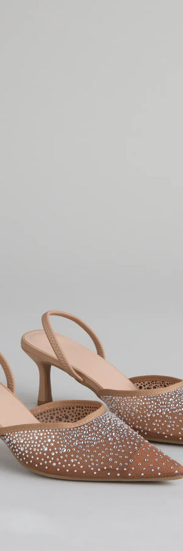 She Came to Sparkle Slingback Heels
