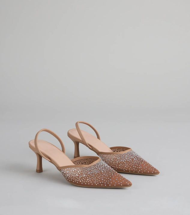 She Came to Sparkle Slingback Heels