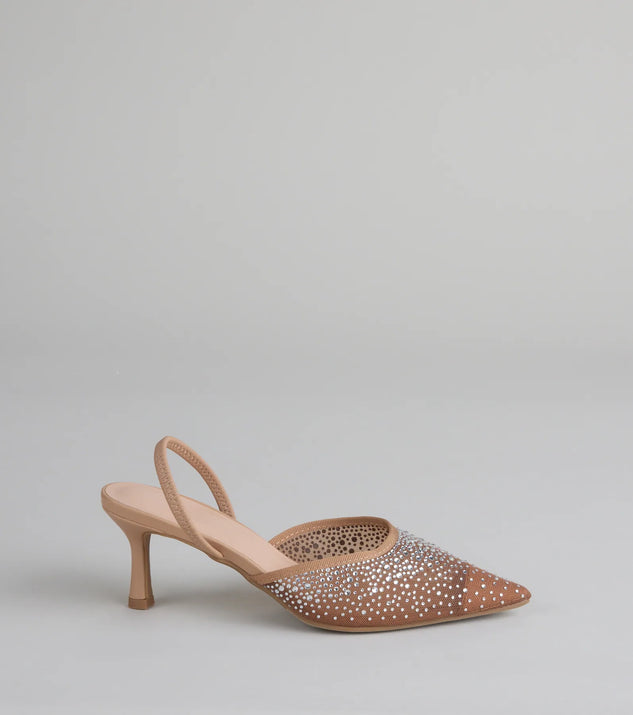 She Came to Sparkle Slingback Heels