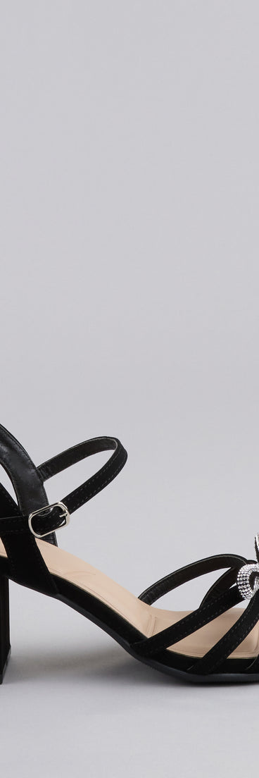 Glitter And Grace Rhinestone Bow Heels