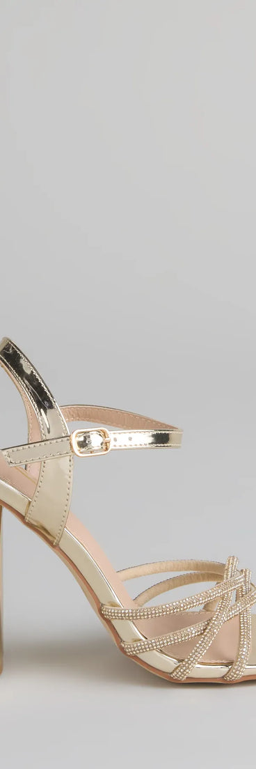 Glow Getter Twisted Rhinestone Heels