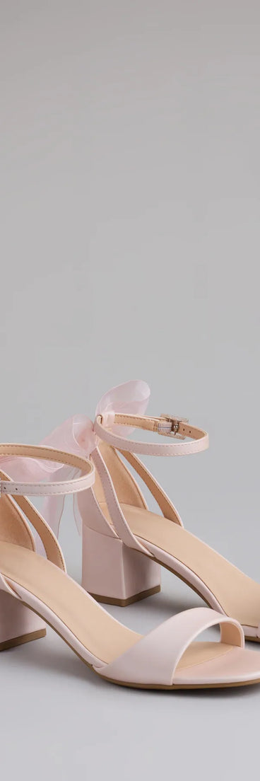 Step into style with the So Pretty Chiffon Bow Satin Block Heels, pink heels made to complete your Windsor look with comfort and glam in mind.
