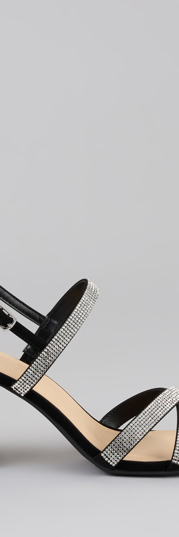 Night Luxe Rhinestone Block Heels