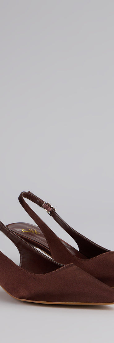 Princess Calling Satin Slingback Heels