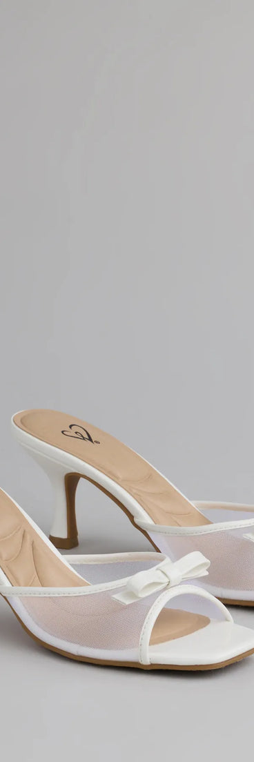 Soft Glam Mesh Bow Mules