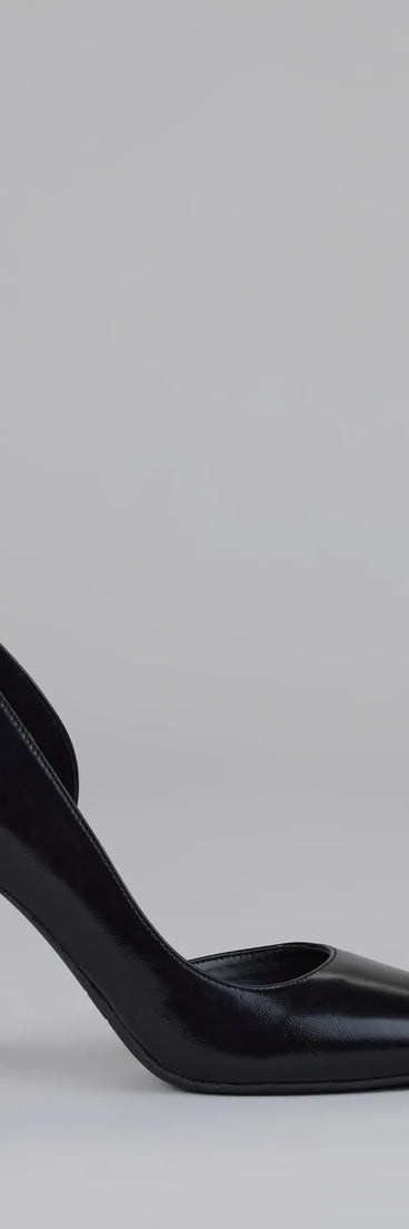 This black piece brings trend-right energy to the Power Move Pointed Cutout Stiletto Pumps, perfect for fall outfits that stand out.