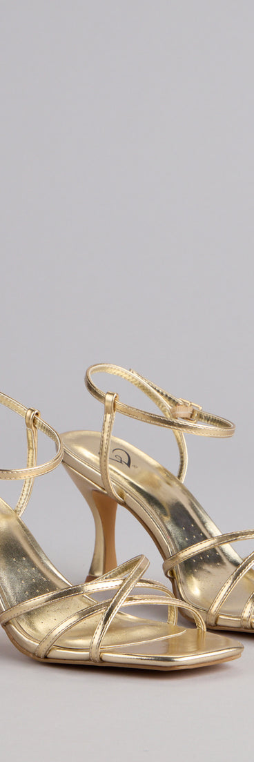 Shine Hour Metallic Strappy Stiletto Heels