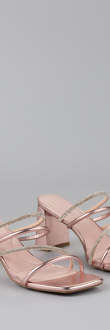 Strut In Style Rhinestone Block Heels
