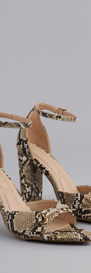 Walk It Like You Slay It Snake Print Heels