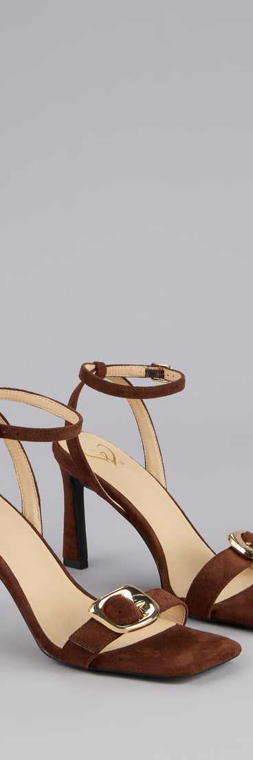 This piece brings trend-right energy to the Sleek And Bold Buckle Strap Stiletto Heels, perfect for fall outfits that stand out.