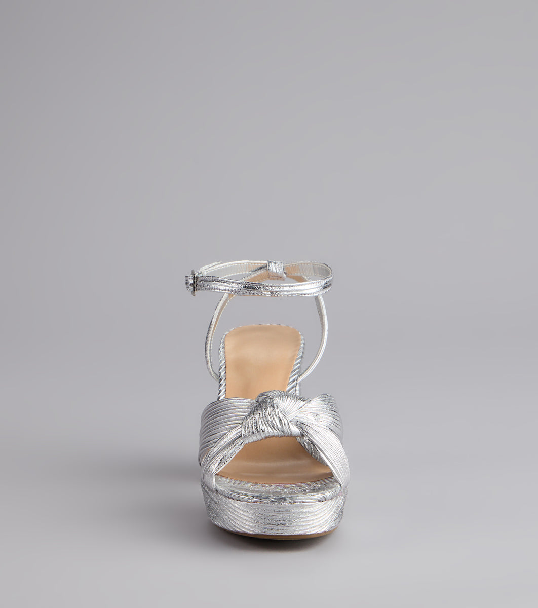 Shimmer Steps Metallic Block Heels | Windsor