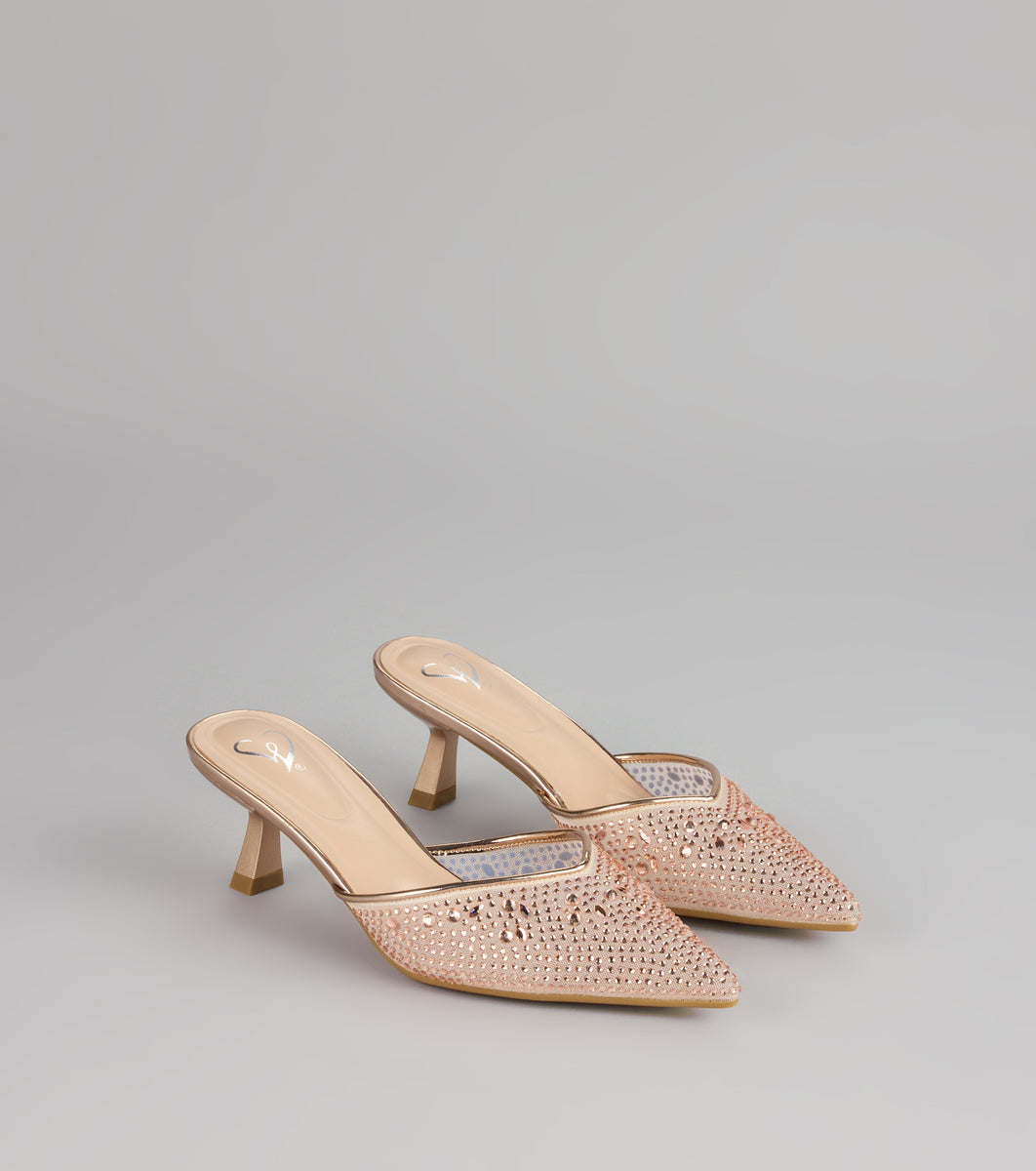 Crystal Beam Pointed Toe Mules | Windsor