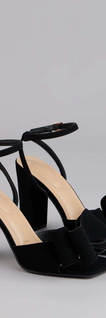 Make A Statement Bow Block Heels