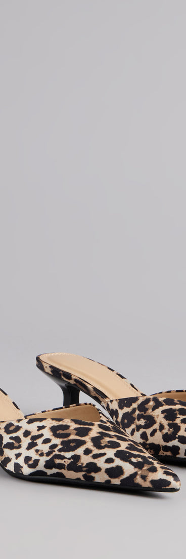 This piece brings trend-right energy to the Sassy Steps Leopard Kitten Mules, perfect for fall outfits that stand out.