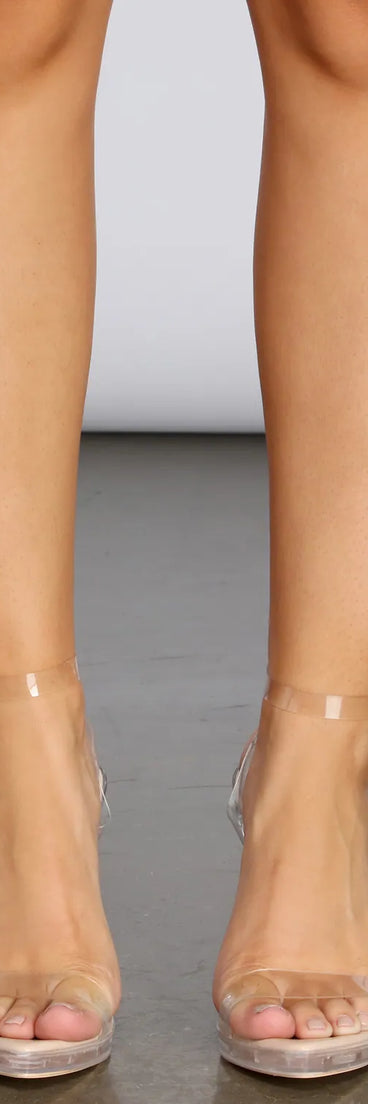 Another Night Clear Platform Heels