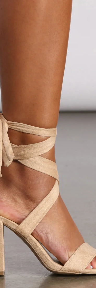 Basic Wrap Around Strap Block Heels