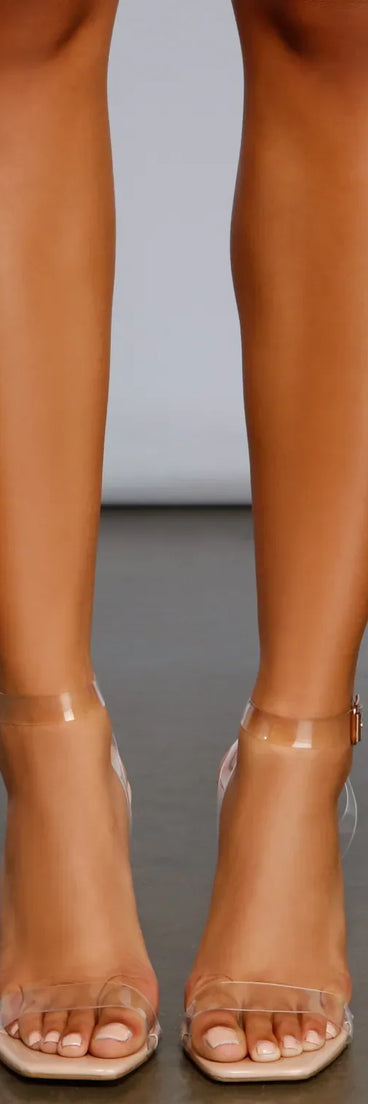 In The Clear Lucite Block Heels