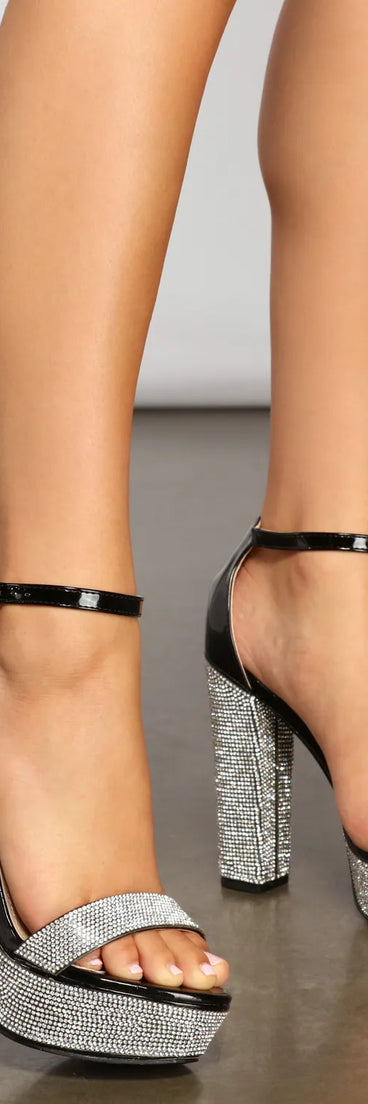 Glow Getter Rhinestone Platform Heels