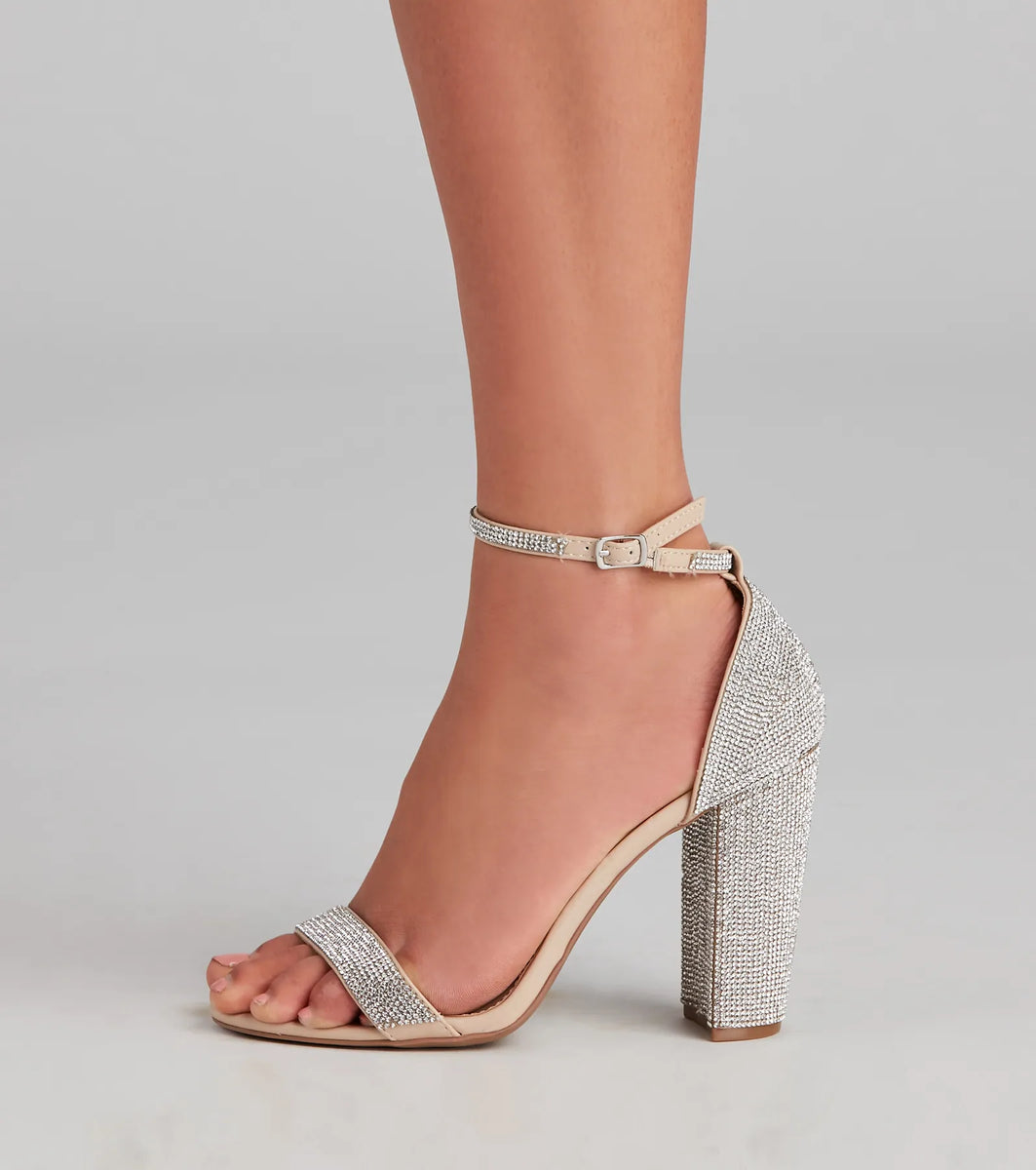Sparkly block heels on sale