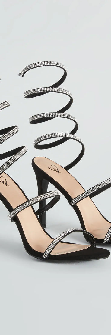 Spiral Rhinestone Stiletto Heels