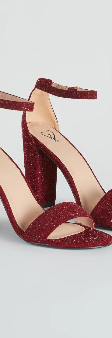 So Spectacular Glitter Block Heels