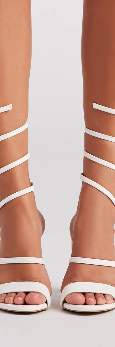 Turn It Up Spiral Strap Block Heels