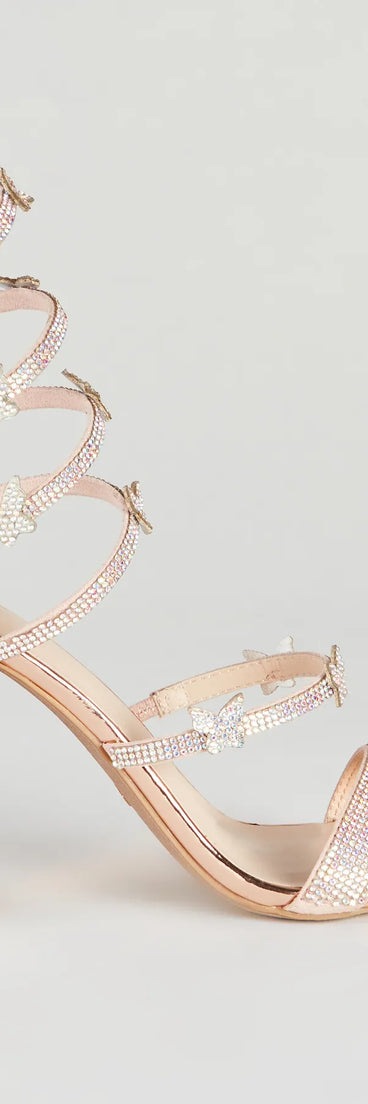 Butterfly Mystique Rhinestone Spiral Heels