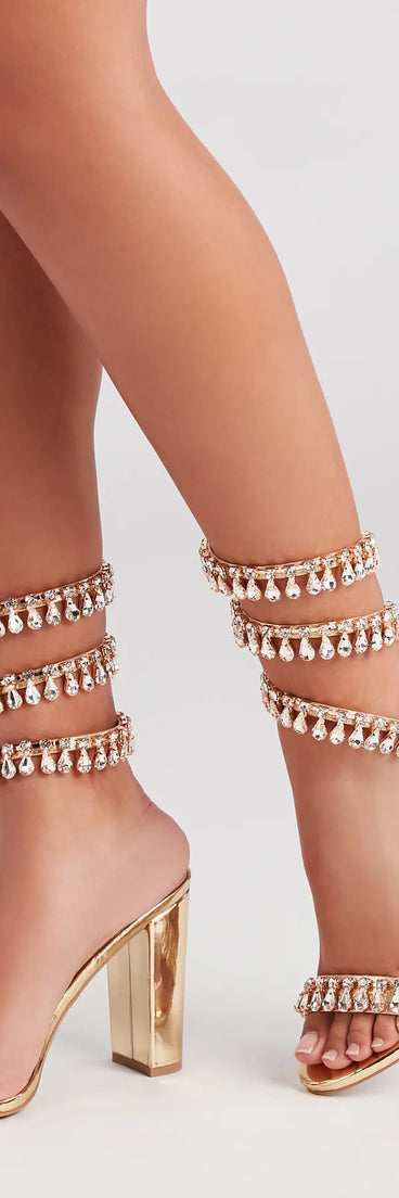 Ultimate Glamour Gemstone Spiral Block Heels