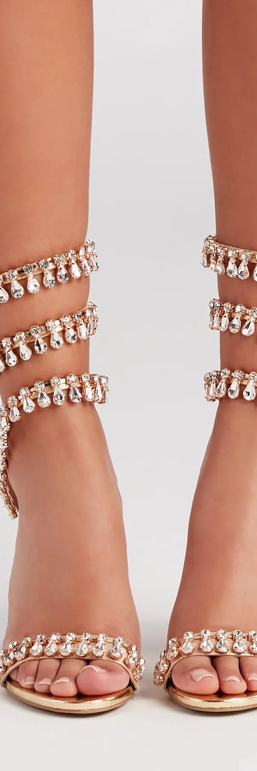 Ultimate Glamour Gemstone Spiral Block Heels
