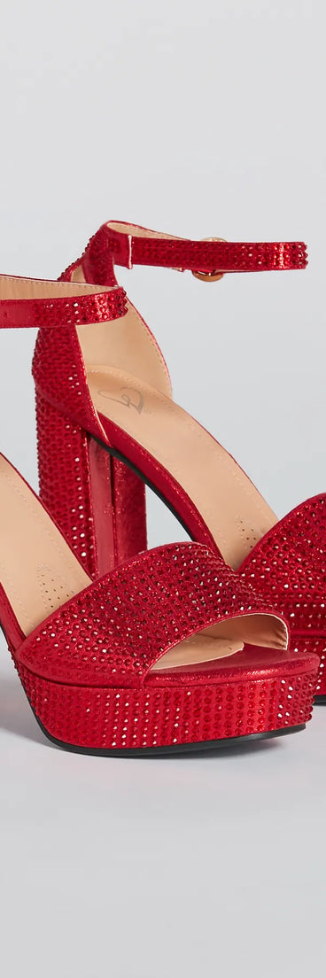 Unparalleled Glam Rhinestone Platform Heels
