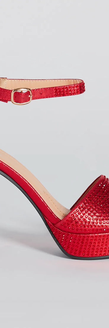 Unparalleled Glam Rhinestone Platform Heels
