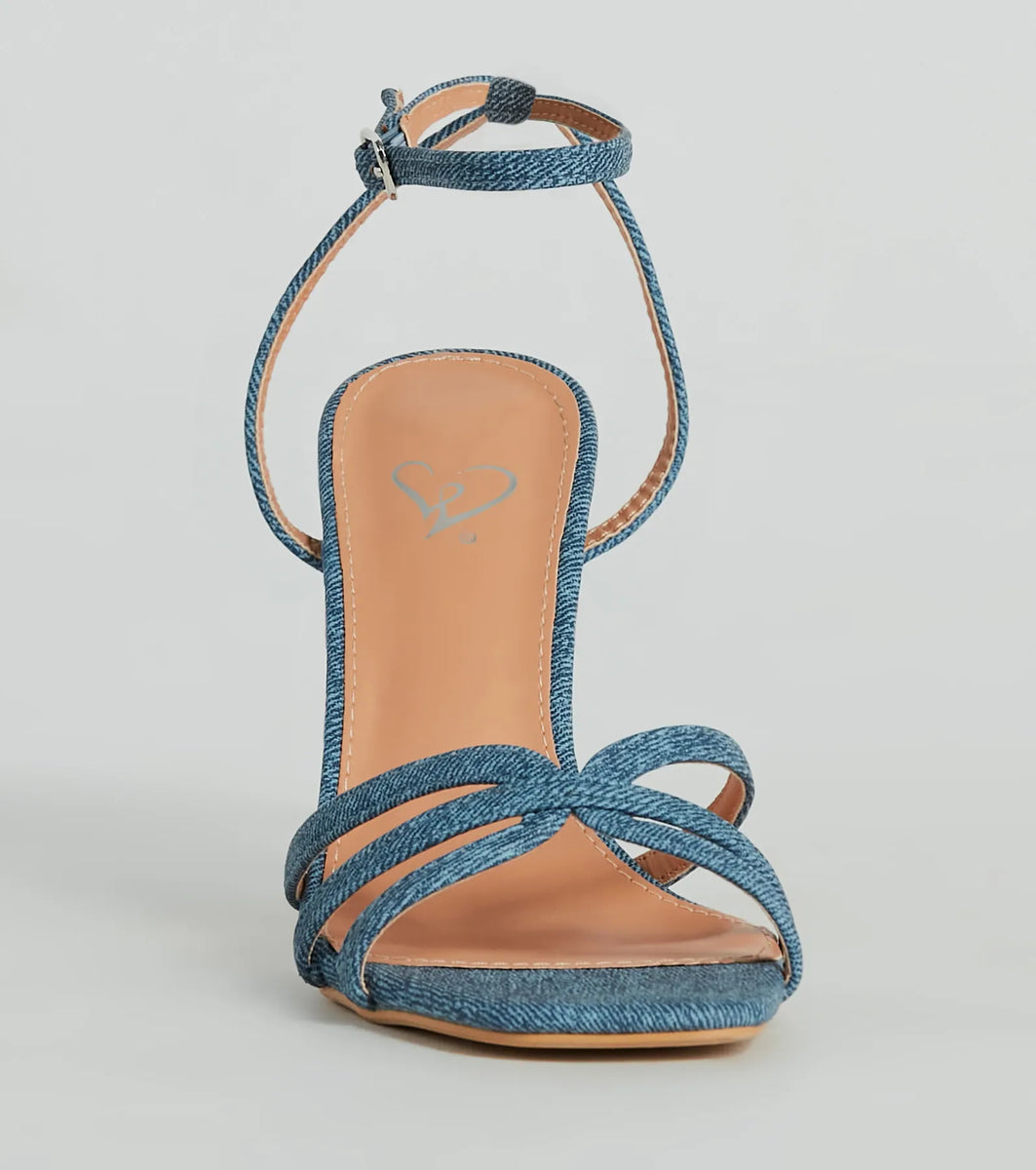 denim stiletto heels